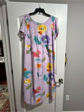 Jams World Vintage womens  size XL Floral Maxi Dress in Violet
